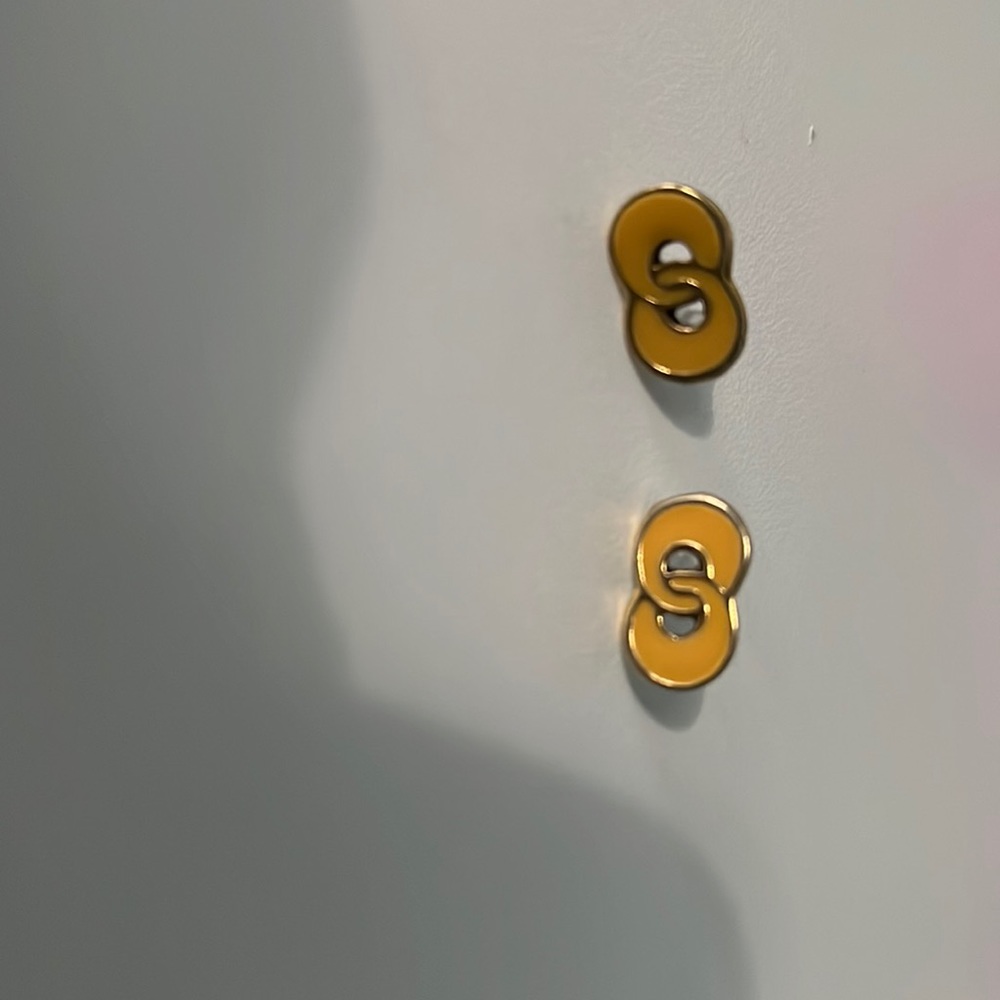 yellow infinity earrings